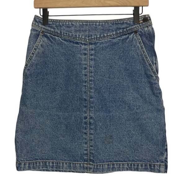 Vintage Gap Women's 9/10 Side‎ Zip Denim Mini Skirt 100% Cotton Blue Y2K Trendy - Picture 1 of 7